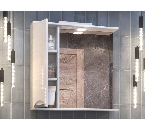 Комплект мебели для ванной Каллао 8 левый, белый глянец