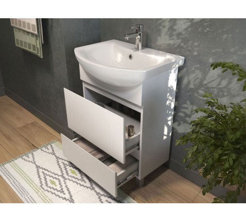 Комплект мебели для ванной Винг 1, белый фактурный