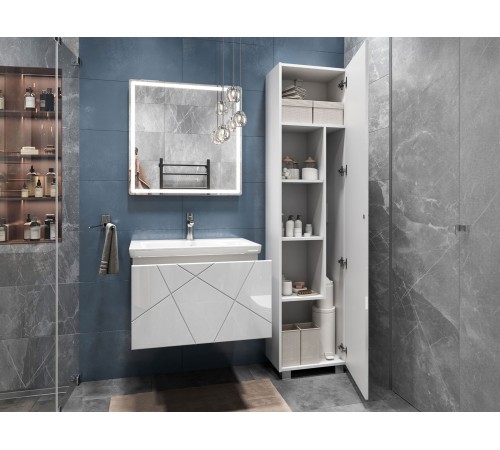 Комплект мебели для ванной Геометрия 1, белый