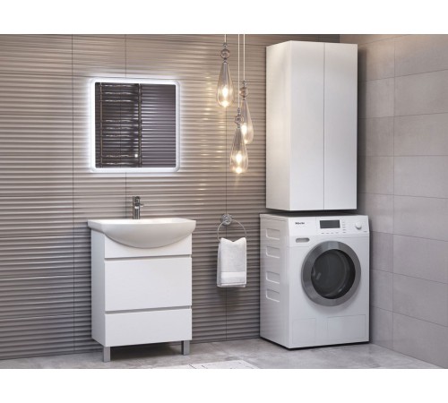 Комплект мебели для ванной Винг 4, белый фактурный