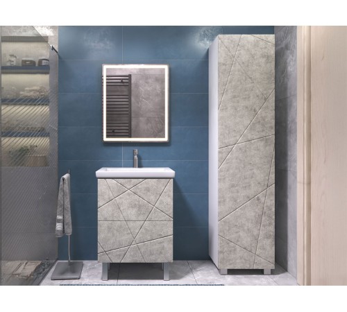 Комплект мебели для ванной Геометрия 4, бетон