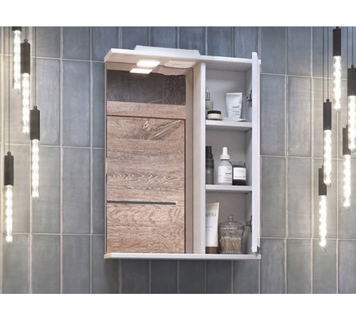 Комплект мебели для ванной Каллао 6 правый, белый глянец