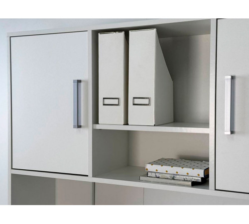 Лайт-2 Стол компьютерный 1200 угловой + Надстройка, белый/белый