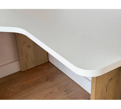 Лайт-2 Стол компьютерный 1200 угловой + Надстройка, дуб крафт золотой/белый