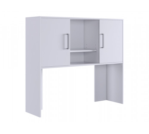 Лайт-2 Стол компьютерный 1200 угловой + Надстройка, белый/белый