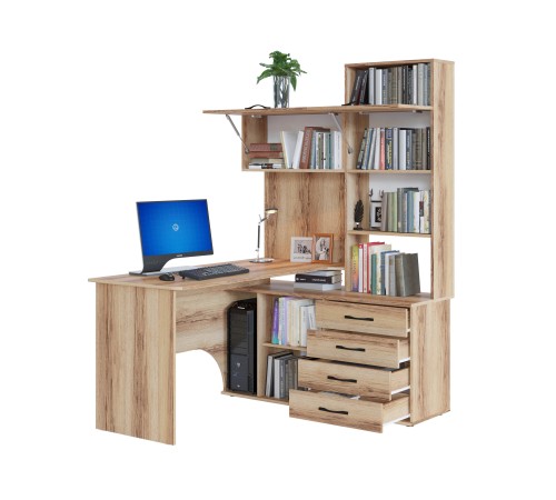 00-00015790 Компьютерный стол Бастон / КСТ-14.1, правый, дуб делано