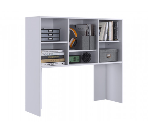 Лайт-2 Стол компьютерный 1200 угловой + Надстройка, белый/белый