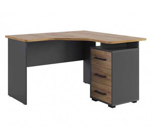 Лайт-2 Стол компьютерный 1200 угловой + Надстройка, дуб крафт золотой/графит