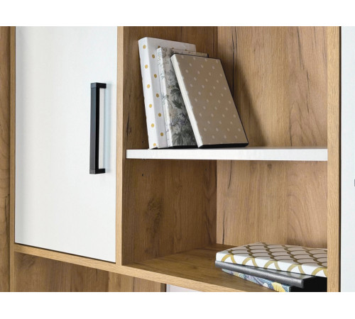 Лайт-2 Стол компьютерный 1200 угловой + Надстройка, дуб крафт золотой/белый