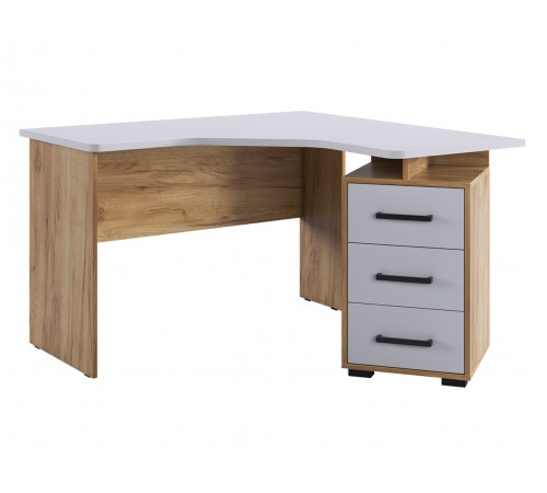 Лайт-2 Стол компьютерный 1200 угловой + Надстройка, дуб крафт золотой/белый