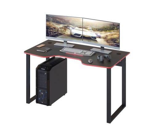 00-00010962 Компьютерный стол Кластер / КСТ-19, черный / красный