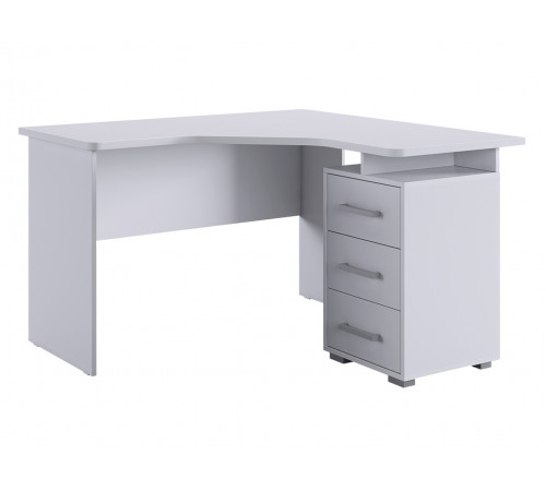 Лайт-2 Стол компьютерный 1200 угловой + Надстройка, белый/белый