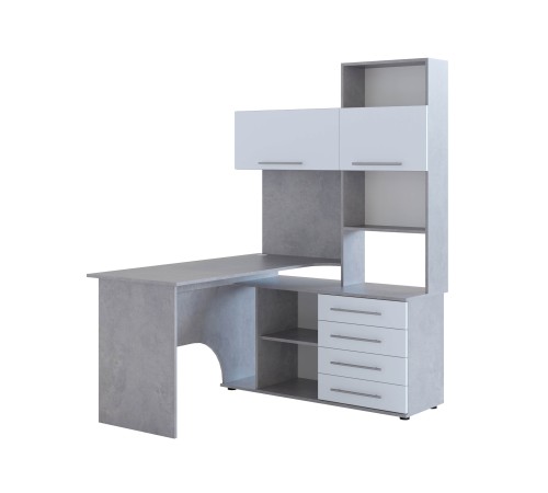 00-00015788 Компьютерный стол Бастон / КСТ-14.1, правый, бетон/белый