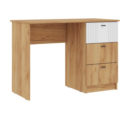 00-00113251 Компьютерный стол Альфа, дуб крафт золотой/белый матовый