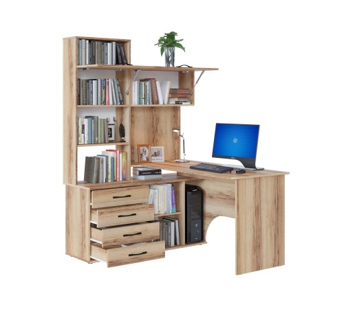 00-00015784 Компьютерный стол Бастон / КСТ-14.1, левый, дуб делано