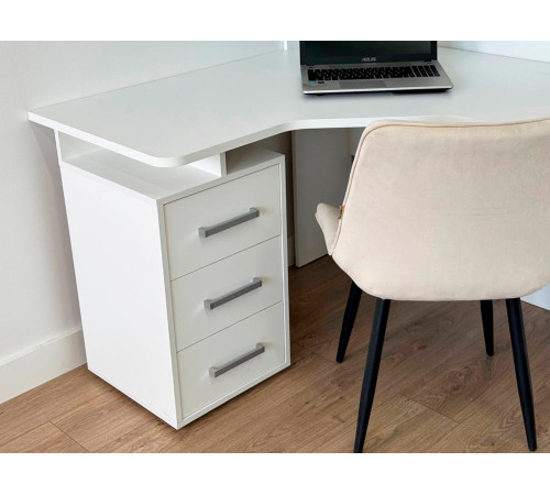 Лайт-2 Стол компьютерный 1200 угловой + Надстройка, белый/белый