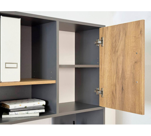 Лайт-2 Стол компьютерный 1200 угловой + Надстройка, дуб крафт золотой/графит