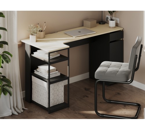 Компьютерный стол Андалоре/Лори, бежевый/черный