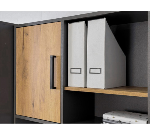 Лайт-2 Стол компьютерный 1200 угловой + Надстройка, дуб крафт золотой/графит