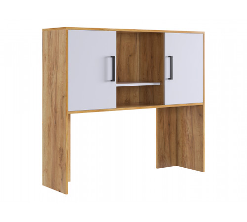 Лайт-2 Стол компьютерный 1200 угловой + Надстройка, дуб крафт золотой/белый