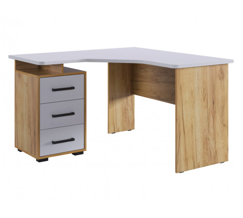 Лайт-2 Стол компьютерный 1200 угловой + Надстройка, дуб крафт золотой/белый
