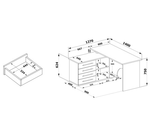 Компьютерный стол КСТ-109 Левый [Дуб Юкон]