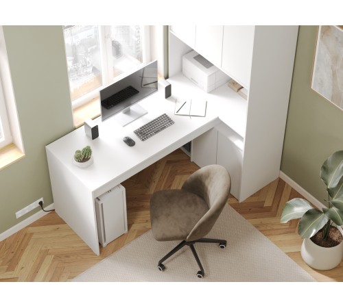СПМ-965П Стол компьютерный Эринг Макси, правый, белый