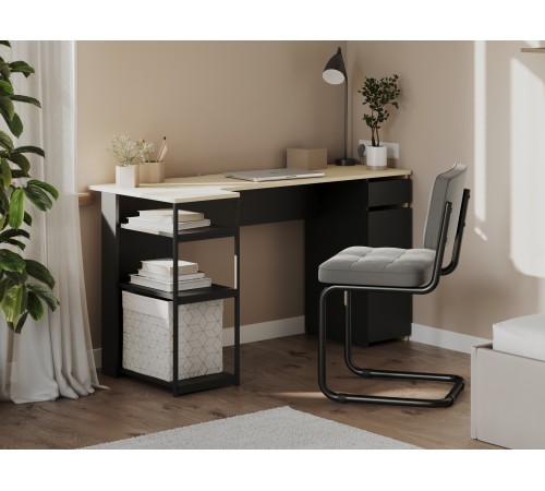 Компьютерный стол Андалоре/Лори, бежевый/черный