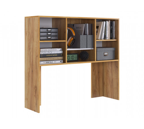 Лайт-2 Стол компьютерный 1200 угловой + Надстройка, дуб крафт золотой/белый