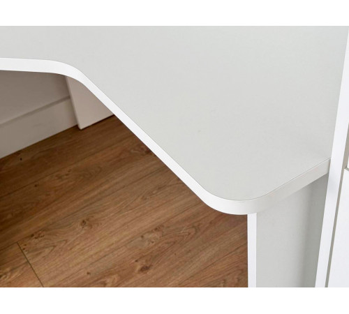 Лайт-2 Стол компьютерный 1200 угловой + Надстройка, белый/белый