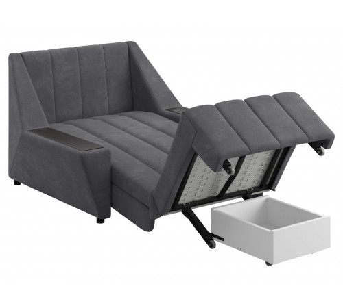 Кресло-кровать Осло с ящиком, темно-серый