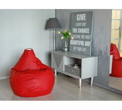 Кресло-мешок Ашли 3XL Категория 3 экокожа, красный
