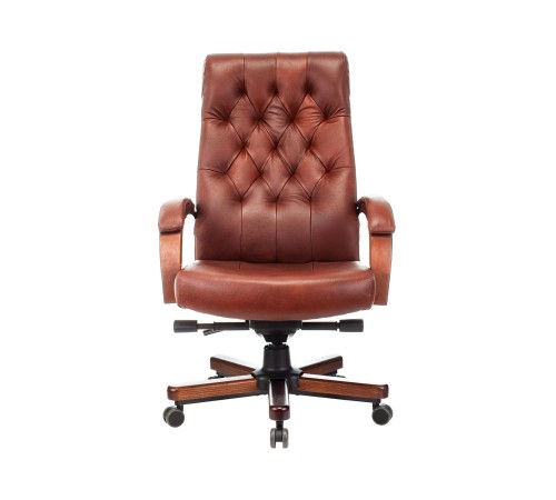 1545726 Кресло руководителя Бетховен / T-9928WALNUT, кожа, светло-коричневый