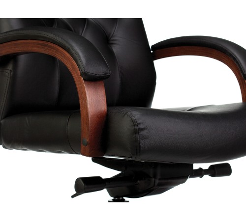 1545725 Кресло руководителя Бетховен / T-9928WALNUT, кожа, черный