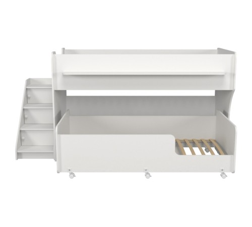 Двухъярусная кровать Р444-2 Капризун 7 с лестницей с ящиками белый
