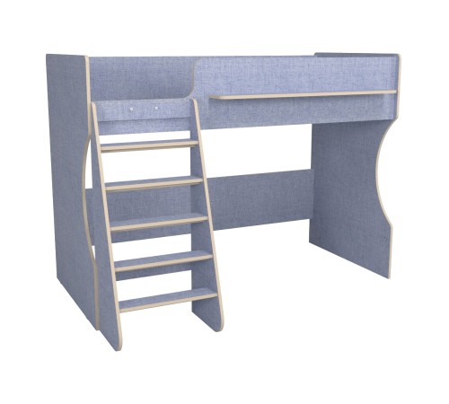 Кровать чердак Р432 Капризун 1 лен голубой