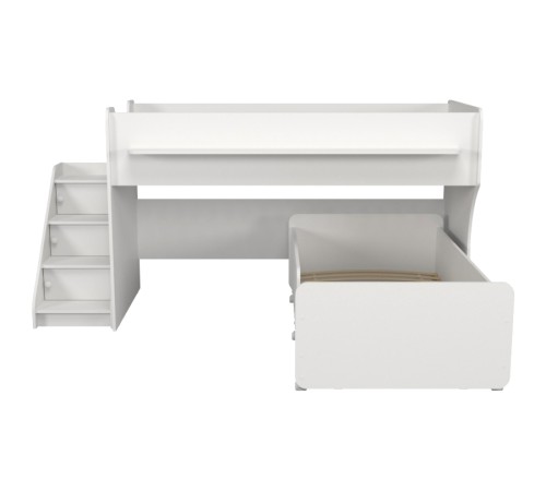 Двухъярусная кровать Р444-2 Капризун 7 с лестницей с ящиками белый