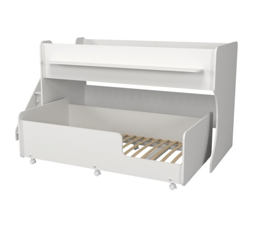 Двухъярусная кровать Р444-2 Капризун 7 с лестницей с ящиками белый