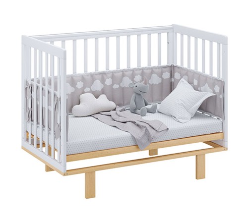 Кроватка детская Polini kids Simple 340, белый/натуральный