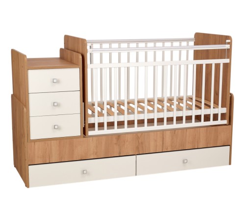 Кровать детская Фея 1100, дуб крафт золотой/белый