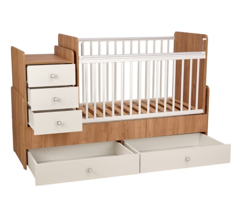 Кровать детская Фея 1100, дуб крафт золотой/белый