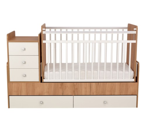 Кровать детская Фея 1100, дуб крафт золотой/белый