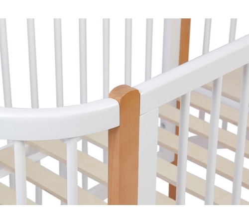 Кроватка детская Polini kids Simple 350, белый/бук Кроватка детская Polini kids Simple 350, белый/бук