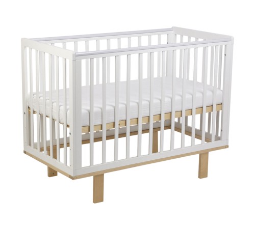 Кроватка детская Polini kids Simple 340, белый/натуральный