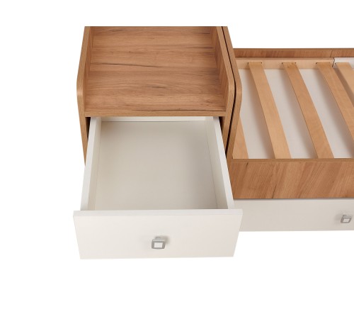 Кровать детская Фея 1100, дуб крафт золотой/белый