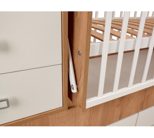 Кровать детская Фея 1100, дуб крафт золотой/белый