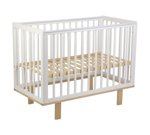 Кроватка детская Polini kids Simple 340, белый/натуральный