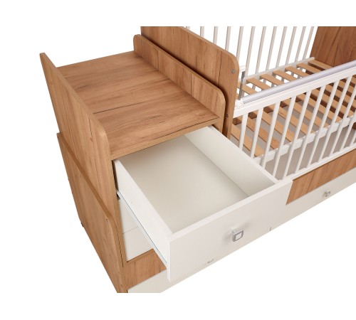 Кровать детская Фея 1100, дуб крафт золотой/белый