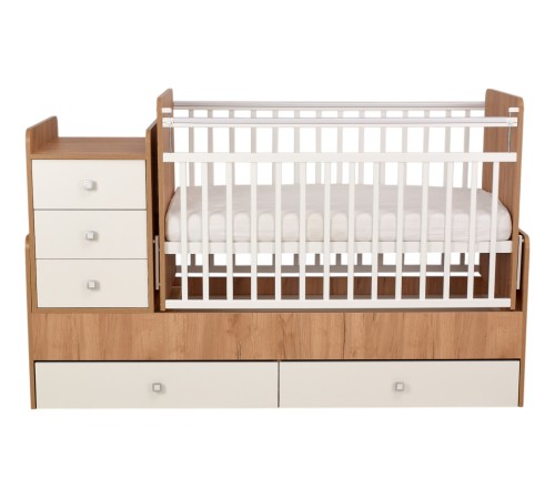 Кровать детская Фея 1100, дуб крафт золотой/белый