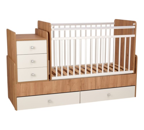 Кровать детская Фея 1100, дуб крафт золотой/белый